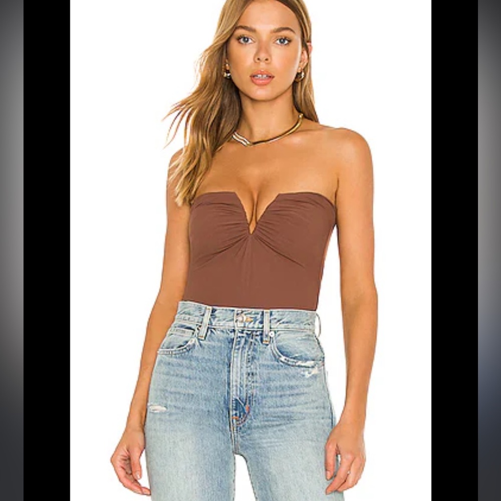 Alix Porter chocolate strapless bodysuit REVOLVE